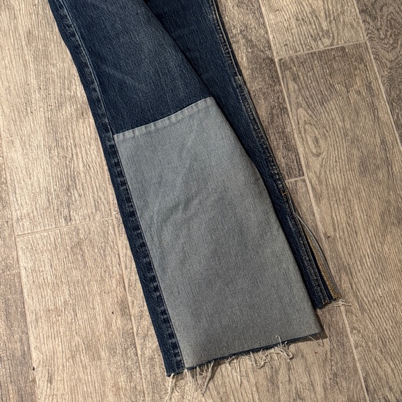 Cello Dark and Light Blue Two-Tone Wide Leg Jeans - Picture 9 of 9